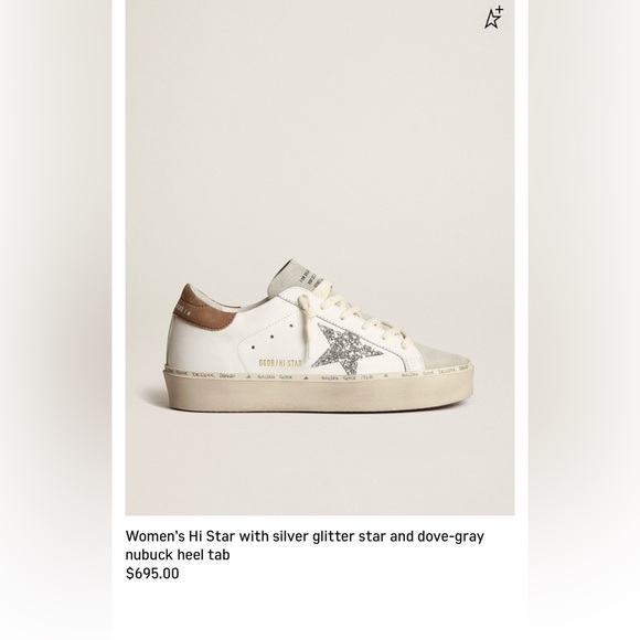 Golden Goose Cream and Brown Sneakers with Glitter Star - Picture 1 of 7